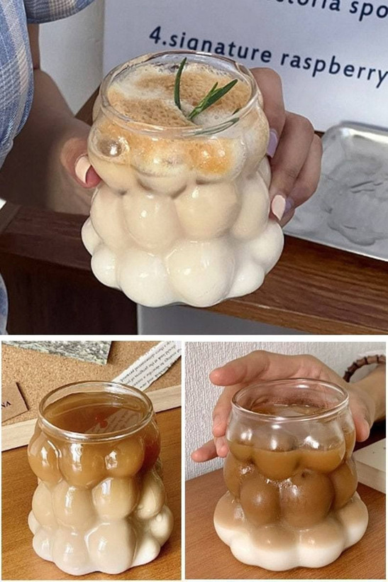 لیوان حباب دار پیرکس بدون دسته